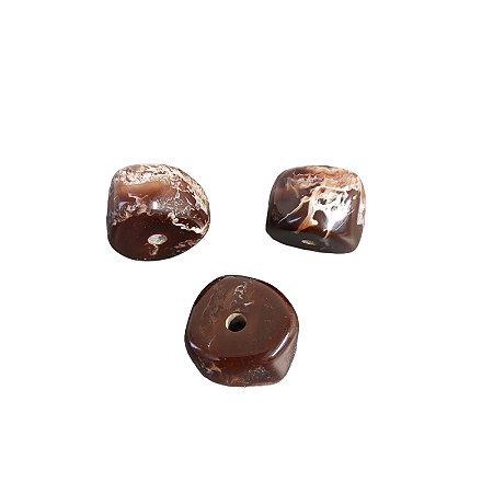 Ponteira de Resina - Marrom com Branco