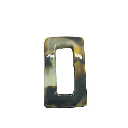 Argola de Resina - Retangular - Mescla