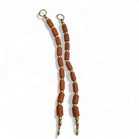 Alça de Murano Indiano - Laranja - Par