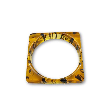 Pulseira Quadrada de Resina - Tartaruga