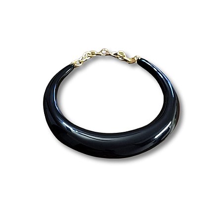Choker de Resina com Corrente - Preta