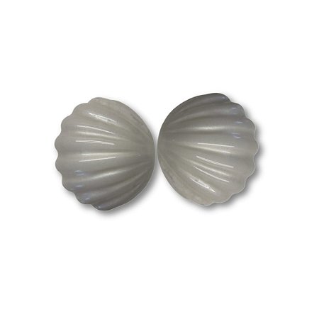 Fivela Concha Dupla de Resina - Cor Perolado