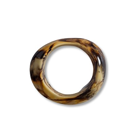 Bracelete de Resina - Creme com Marrom