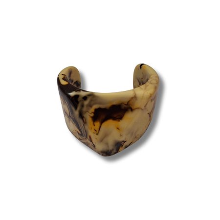 Bracelete de Resina Aberto - Creme Mescla