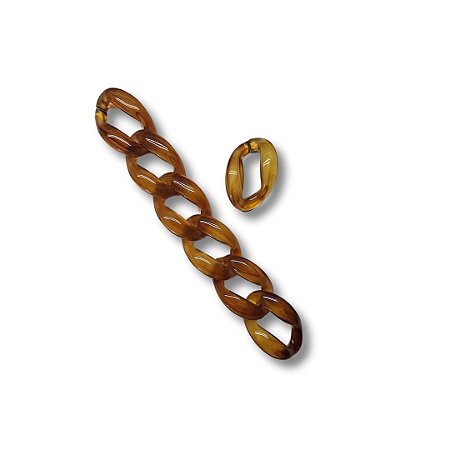 Elos de Acrílico - Cor Tartaruga - Pacote com 50g