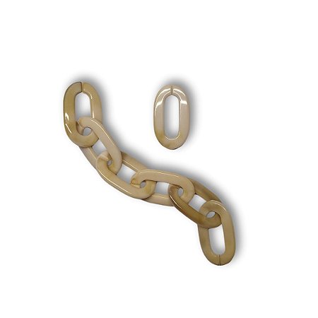 Elos de Acrílico - Cor Bege - Pacote com 500g