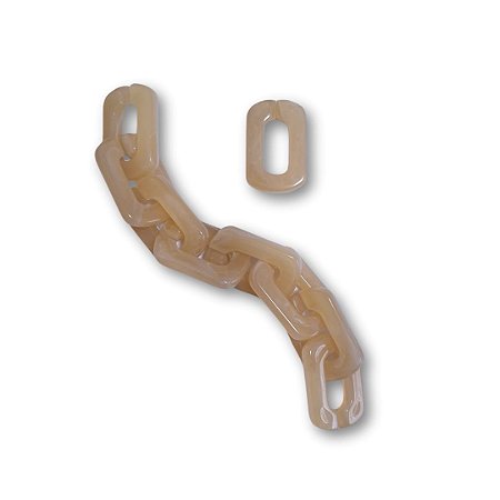 Elos de Acrílico - Cor Bege Translúcido - Pacote com 50g