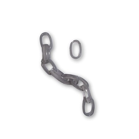 Elos de Acrílico - Cor Cinza Translúcido - Pacote com 500g