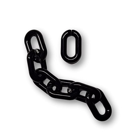 Elos de Acrílico - Cor Preto - Pacote com 500g