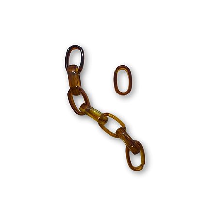 Elos de Acrílico - Cor Tartaruga - Pacote com 50g