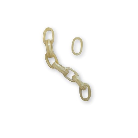 Elos de Acrílico - Cor Bege com Mescla - Pacote com 50g