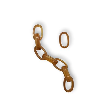 Elos de Acrílico - Cor Caramelo com Mescla - Pacote com 500g