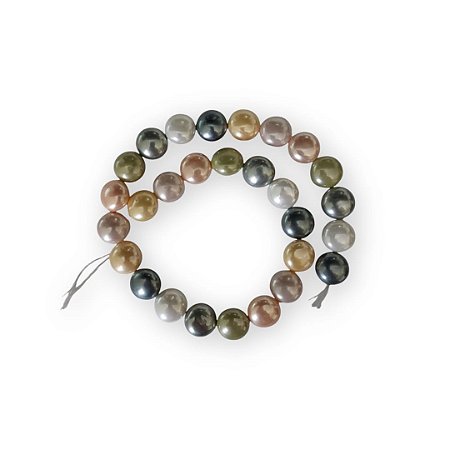 Pérola Shell Oval - Furo Passante 14mm