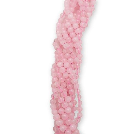 Fio de Pedra Quartzo Rosa - 6mm