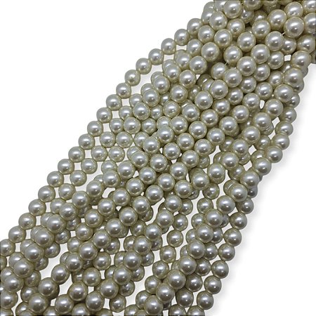 Pérola De Vidro - 12mm  Cor champagne