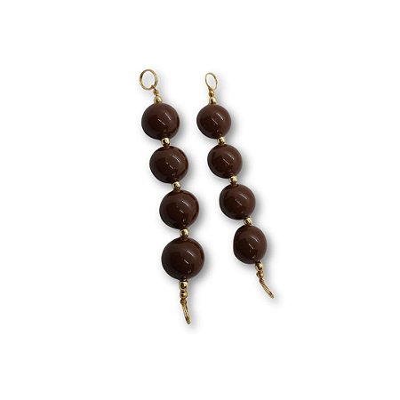 Par Alça de Resina Para Biquínis Vestidos Maios - Cor Marrom