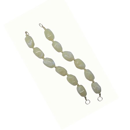 Alça em Acrílico Para Biquínis Vestidos Maios - Cor Creme Mescla - Par