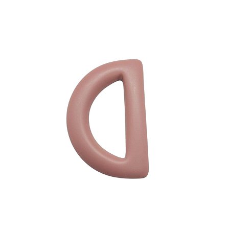Argola D em Resina - Rosa Quartzo Fosco