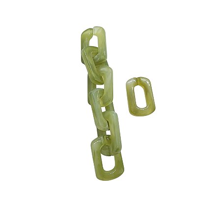 Elos de Acrílico Verde Oliva Translúcido - Pacote com 50g