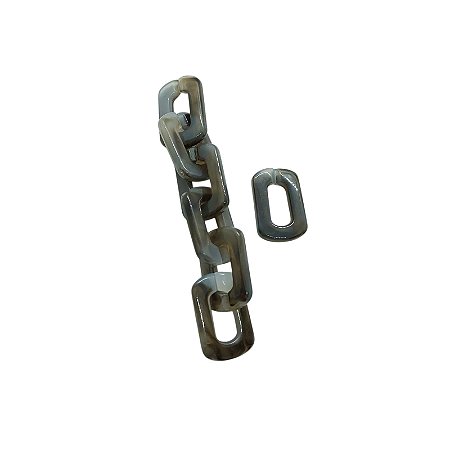 Elos de Acrílico Preto Mescla Translúcido - Pacote com 50g