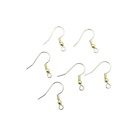 Anzol de Brinco Aço Inox - Dourado - 25 pares