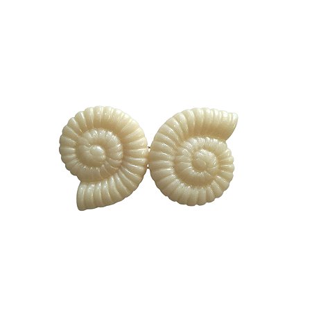 Fivela Caracol de Resina - Dupla - Off Perolado