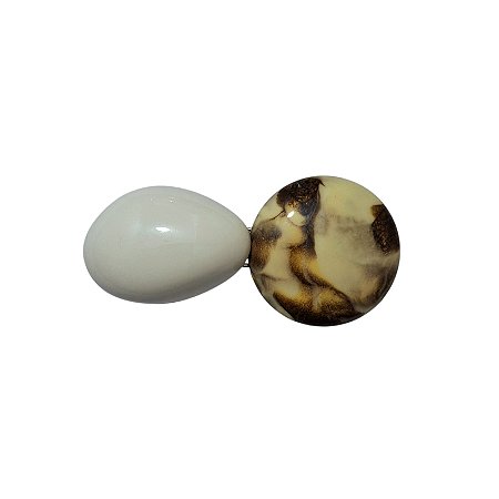 Fivela De Resina Oval e Disco - Dupla - Off e Mescla