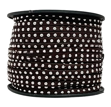 Camurça Marrom Café 5mm Com Spike Níquel - 22 metros