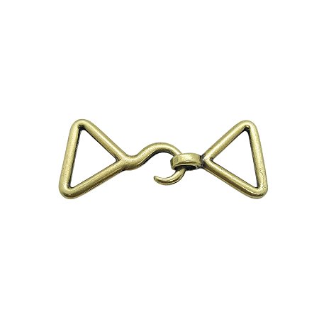 Fivela de Metal Triangulo - Ouro Velho - 6,3cm x 2,6cm