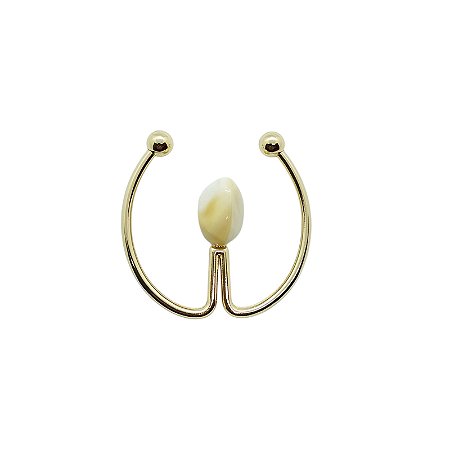 Entremeio Orgânico Serena  - metal e Pedra de Resina 5,4cm x 5,4cm dourado