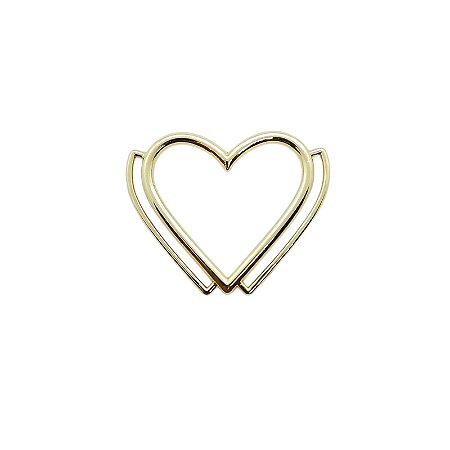 Entremeio Coração  - metal 5,4cm x 4,5cm  Dourado