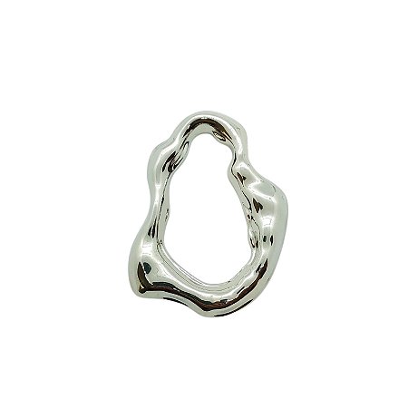 Entremeio Orgânico Duna metal  - 6,8cm x 5,2cm  Níquel