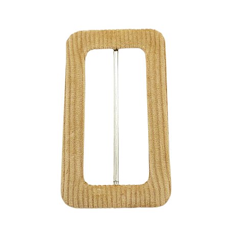 Fivela de Metal Forrada - Tecido Cor Camurça
