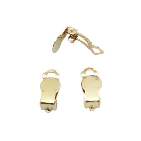 Base para Brinco de Pressão - Par - 1,8cm x 0,7cm - Ferro com Banho Dourado