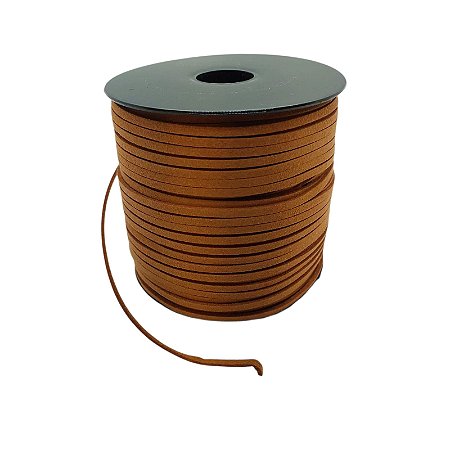 Fio de Camurça 3mm - Caramelo - Rolo Com 100 Metros