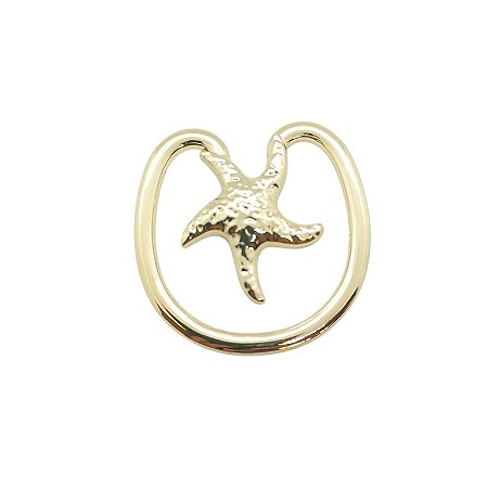 Entremeio Orgânico Stella Maris - metal 4,6cm x 4,6cm Dourado