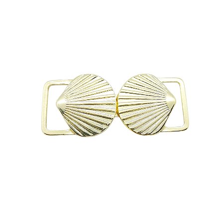 fivela Orgânica Eleganza Marina - metal 6cm x 2,6cm Dourado