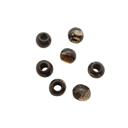 Entremeio Bola de Resina - Marrom com Mescla -16mm