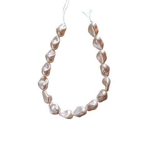 Fio de Pérola Shell gota Cor Salmão - Tamanho aproximado 16mm