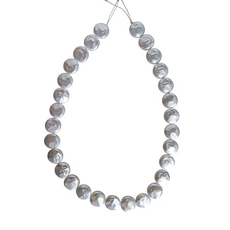 Fio de Pérola Shell Redonda Cor Branca - Tamanho aproximado 14mm