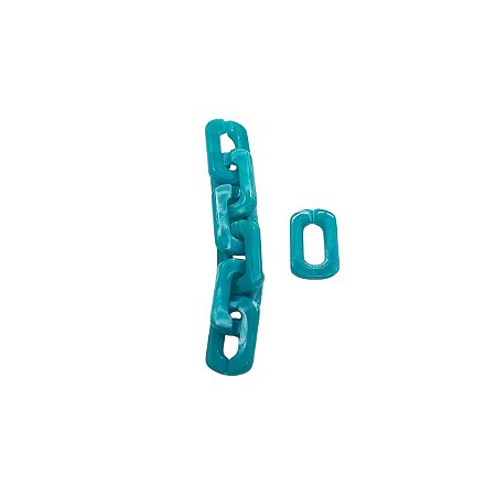 Elos de Acrílico Azul Turquesa com Mescla - Pacote com 50g