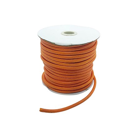 Cordão Coreano Encerado 5mm Cor Laranja - 30 metros
