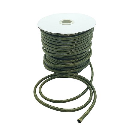 Cordão Coreano Encerado 5mm Cor Verde Militar - 30 metros