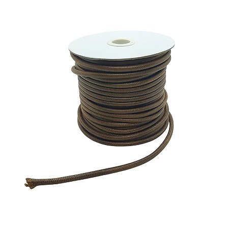 Cordão Coreano Encerado 5mm Cor Marrom - 30 metros