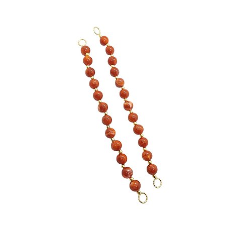 Alça de Bolas de ABS - Cor Coral - para Vestidos e Biquínis