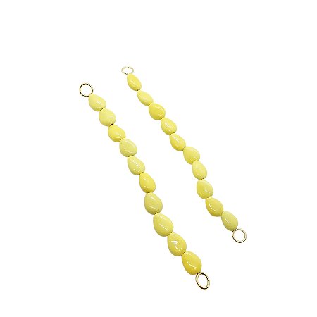 Alça De Gotas em Murano - Cor Amarelo - para Vestidos e Biquínis