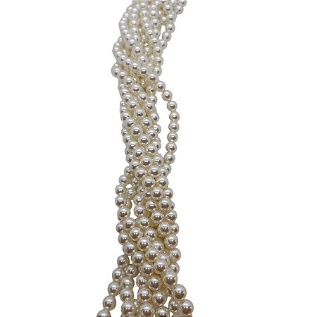 Pérola Shell Branca Furo Passante - 8mm