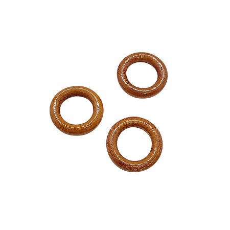 Argola de Madeira Cor Mogno - 3cm - Pacote 50g
