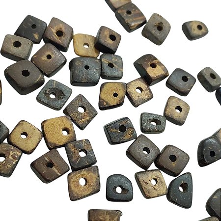 Entremeio Disco de Madeira quadrado - De 9mm a 10mm - Pacote com 100 Pçs