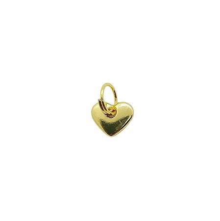Pingente de Metal Coração - Banho Dourado - 7,8mm